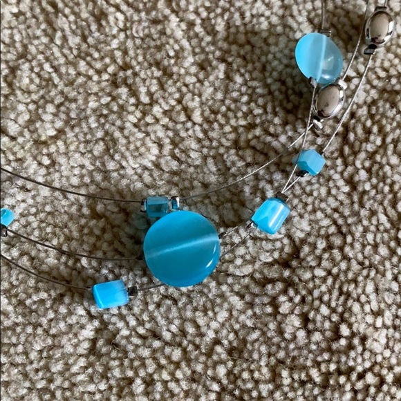 Lia Sophia silver & light blue necklace - Picture 2 of 3